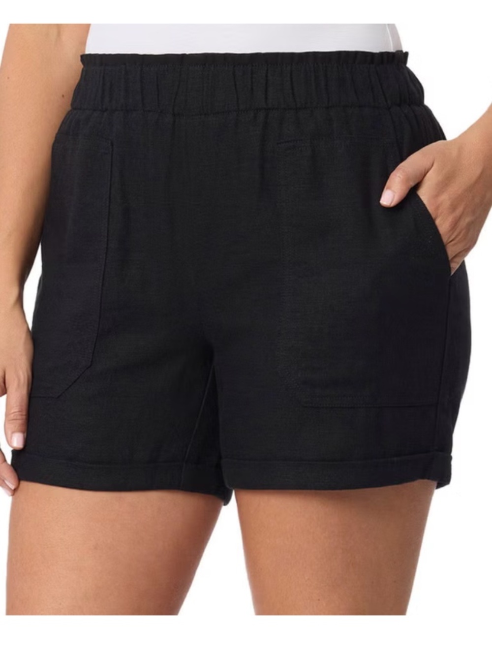 Briggs Womens Linen Blend Pull On Shorts XXL